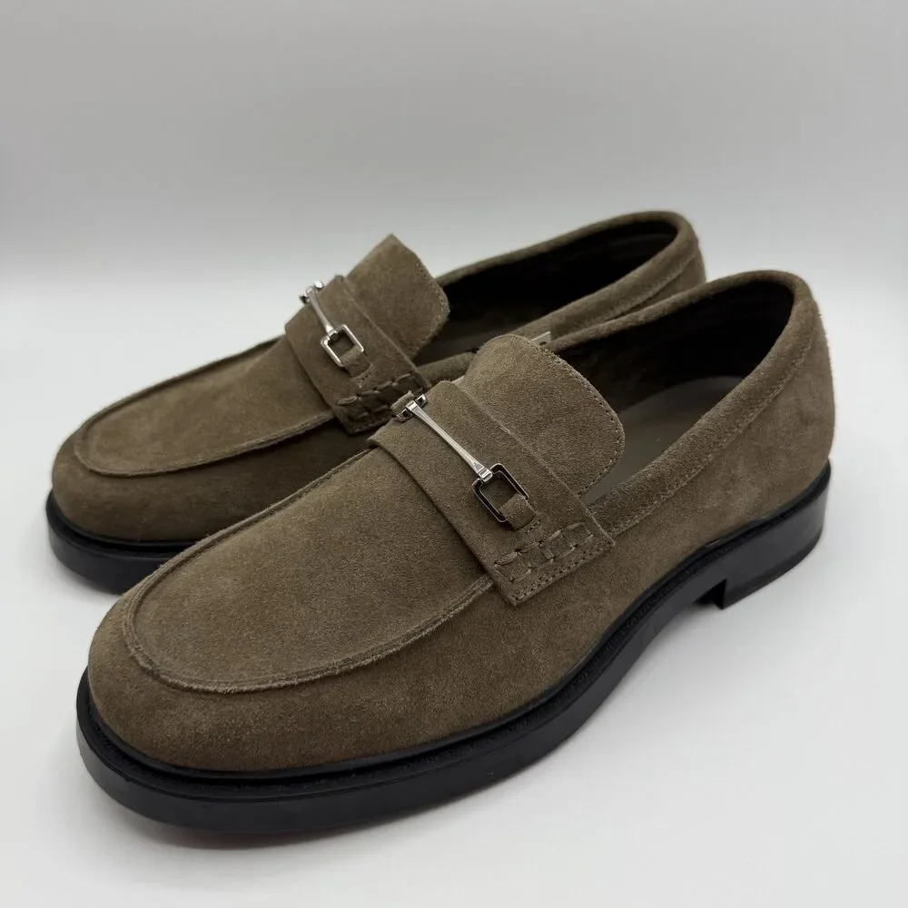 Zara Suede Leather Buckle Loafers Men's Slip On Casual Dress Shoes Size 9